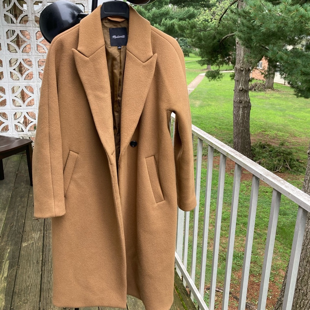 Madewell atlas cocoon coat camel size 2